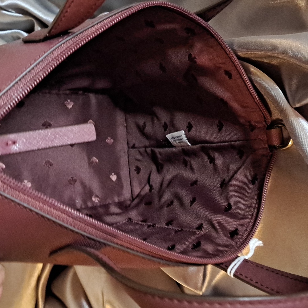 Kate Spade Glitter Burgundy Satchel and Crossbody NEW Condition - Picture 9 of 9